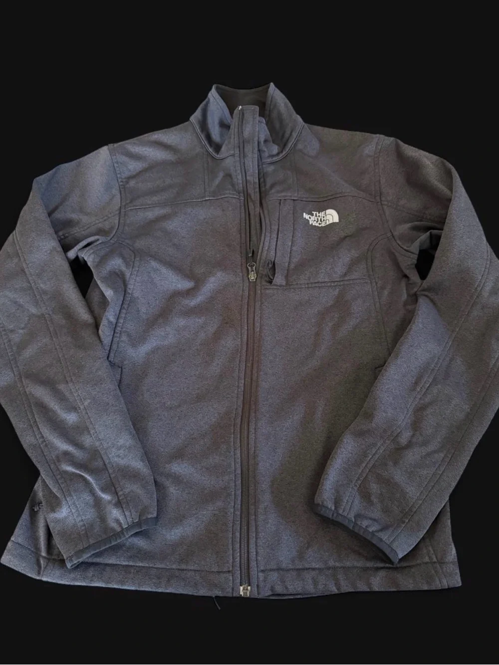 The North Face Mens Dark Gray Full-Zip Fleece Jacket